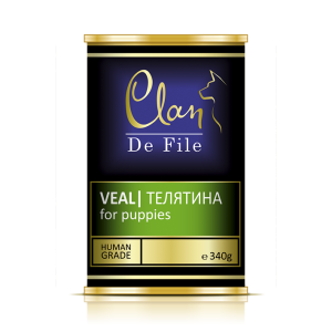 Клан/Clan De File конс. корм для щенков телятина 340гр*12
