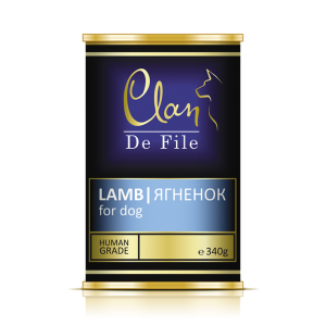 Клан/Clan De File конс. корм для собак ягненок 340гр*12