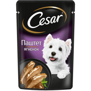 Цезарь/Cesar пауч 80гр корм для собак Ягннок, паштет*28