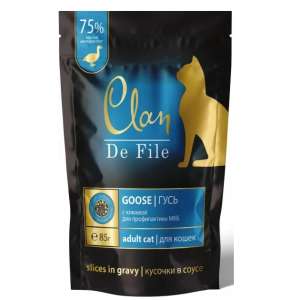 Клан/Clan De File пауч корм для кошек Гусь с клюквой 85гр*14