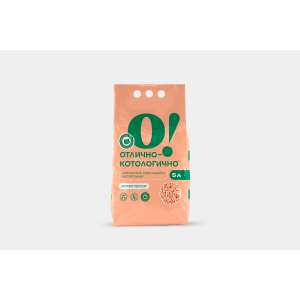 Наполнитель растительный комкующийся О!Отлично-котологично Персик 5л*6