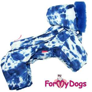 Комбинезон для мальчиков на флисе р22 спинка 42см сине-белый тайдай Formydogs