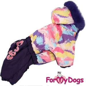 Комбинезон для девочек р12 спинка 27см розовые акварельные разводы Formydogs