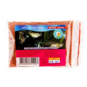 Аквакулинар корм для рыб семейства Гуппи повседневный 15гр