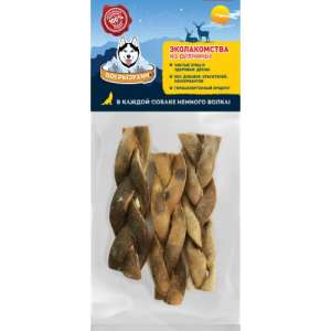 Погрызухин лакомство для собак Косичка из кожи оленя рS 40г*20