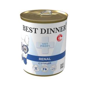 Бест Диннер Vet Profi Renal конс.для собак при заболеваниях почек с птицей 340гр*12