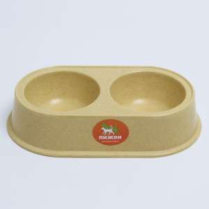 Миска бамбуковая двойная 23,5*13*5см бежевая 300мл Пижон