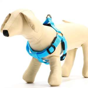 Шлейка 30-60см*2см светящаяся на батарейках XL 3 режима свечения голубая Пижон