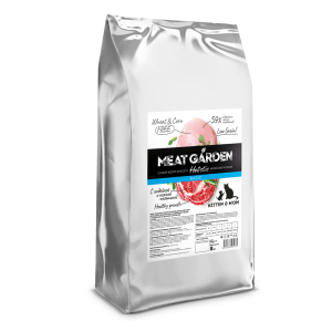 Мит Гарден/Meat Garden Basic Низкозерновой корм для котят/берем. кошек Индейка/Телятина 8кг для кошек