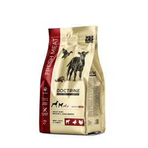 Доктрин/Doctrine Fresh Meat корм для собак средних и крупных пород Индейка/Говядина/Утка 3кг*3
