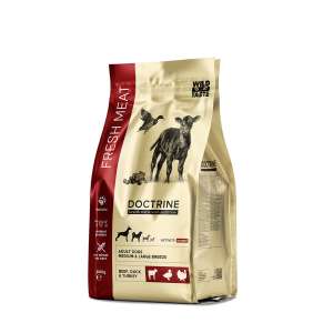 Доктрин/Doctrine Fresh Meat корм для собак средних и крупных пород Индейка/Говядина/Утка 800гр*12