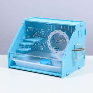 Клетка для грызунов прозрачная акриловая 29*23,5*22см голубая Пижон