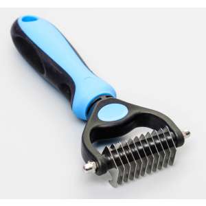 Стриппинг 11 лезвий с рифленной ручкой черно-голубой Пижон