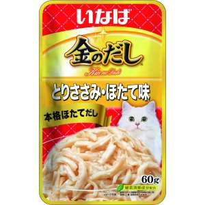 Инаба/INABA КИННОДАСИ пауч для кошек куриное филе со вкусом гребешка в желе 60гр*48 