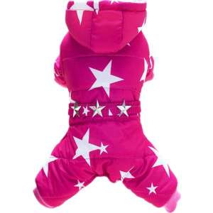Комбинезон утепленный рL Звезды розовый c капюшоном, спинка 30см Уют