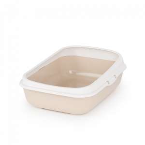 Туалет для кошек с высоким бортом малый 420х310х145 мм бежевый Альтернатива