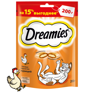 Дримс/Dreamies 200гр лакомство для кошек с курицей для кошек