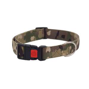 Ошейник капрон Камуфляж пластиковый фастекс с блокировкой 40мм 52-62см зеленый Каскад