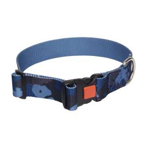 Ошейник капрон Камуфляж пластиковый фастекс с блокировкой 40мм 52-62см синий Каскад