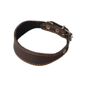 Ошейник кожаный для левретки таксы с синтепоном 25-32см Каскад