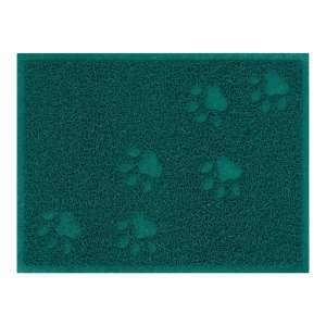 Коврик под миску/туалет 2 в 1 для животных Следы 40*30см зеленый Пижон 