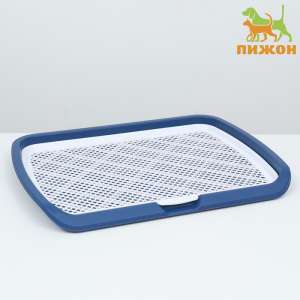 Туалет для собак открытый 65*6,5*50см синий Пижон для собак