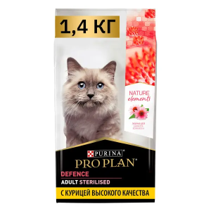 Про План/Pro Plan Nature Elements 1,4кг корм для кошек стерилизованных Курица 