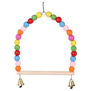Игрушка для птиц Качели из бусин 12*2*17см дерево PetStandArt