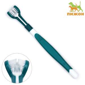 Зубная щетка 360 градусов зеленая/белая 17,5см Пижон