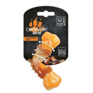 Игрушка для собак Карнивор кость бумеранг, вкус бекона, желтая 15.5 x 6.1 x 3.7 см MPets