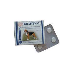 Квантум для собак и кошек 4 таблетки /1таблетка - 10кг (мебендазол, празиквантел)