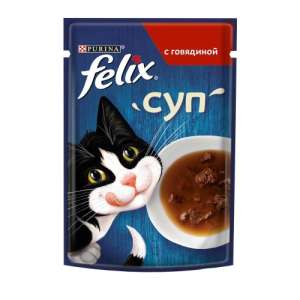 Феликс/Felix 48г суп корм для кошек говядина 48 гр.  для кошек