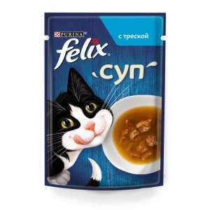 Феликс/Felix 48г суп корм для кошек  треска 48 гр.  для кошек