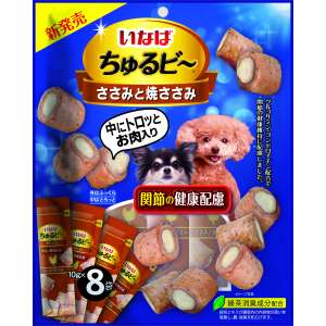 Инаба/INABA ЧУРУ-БИ лакомство для собак для здоровья суставов запеченые трубочки куриное филе 10гр*8 для собак