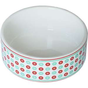 Миска керамическая Салатные и красные цветы 440мл белая 12,5*5см Уют