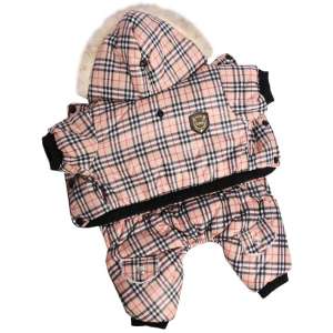 Комбинезон утепленный Burberry клетка унисекс рXS спинка 20см синтепон капюш штаниш отстег LION