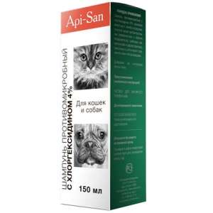 Шампунь Апи-сан с хлоргексидином 4%, 150мл*20