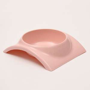 Миска пластиковая 19,5*16,8*5см 400мл розовая Пижон для собак