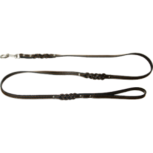 Поводок кожаный 1,5м*16мм с частичным плетением Зооник