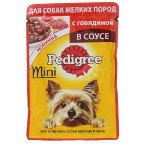 Педигри/Pedigree 85гр пауч корм для собак мини пород с говядиной*24