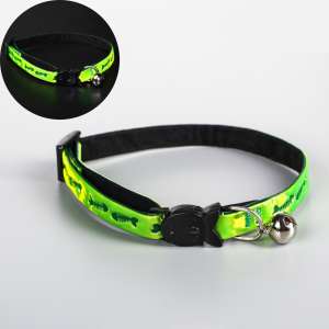 Ошейник для кошек светоотражающий Рыбки 30*1см зеленый Пижон