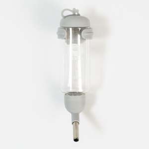 Поилка для грызунов пластиковая с креплением 125мл серая Пижон