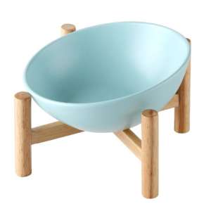 Подставка + 1 миска керамическая 300мл Style голубой PetStandArt для собак