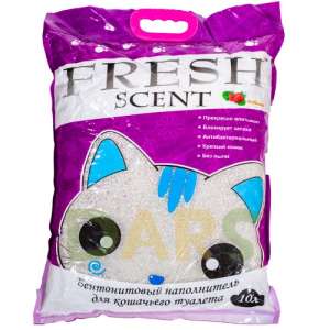 Наполнитель бентонитовый комкующийся Фрэш/Fresh Свежесть клубника 5л/4кг*4