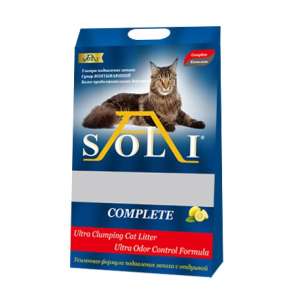 Наполнитель бентонитовый комкующийся А-Соли/A-Soli (fresh light) Complete Лимон 10л/8кг*2