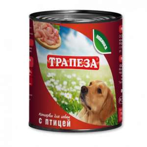 Трапеза конс корм для собак Птица 750г*9