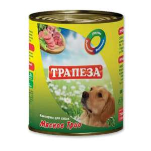 Трапеза конс корм для собак Мясное трио 750г*9
