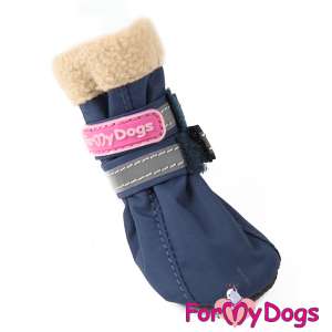 Сапожки для собак ПВХ на флисе р0 сине-бежевые 3,6*2,7*7смFormydogs