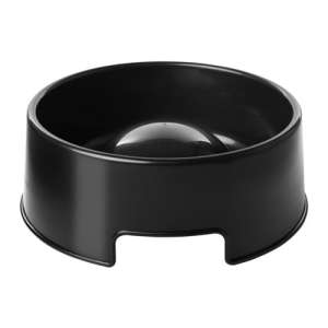 Миска пластиковая для медленного кормления с ручками черная 1,2л 8*21см Лурвиг