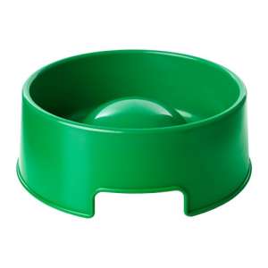 Миска пластиковая для медленного кормления с ручками зеленая 1,2л 8*21см Лурвиг для кошек
